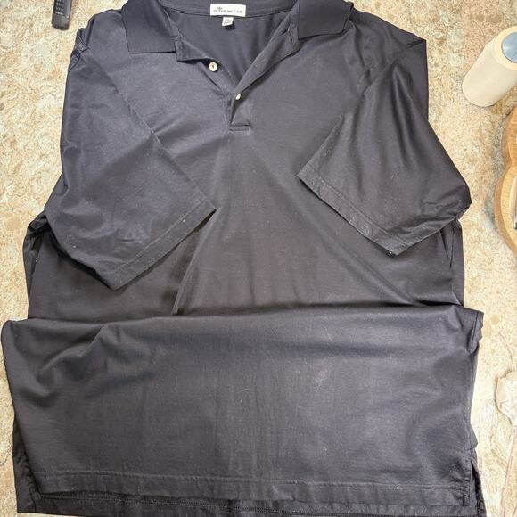 Peter Millar Men’s Black Polo XL 100% Cotton‎ Golf Summer - Picture 1 of 6